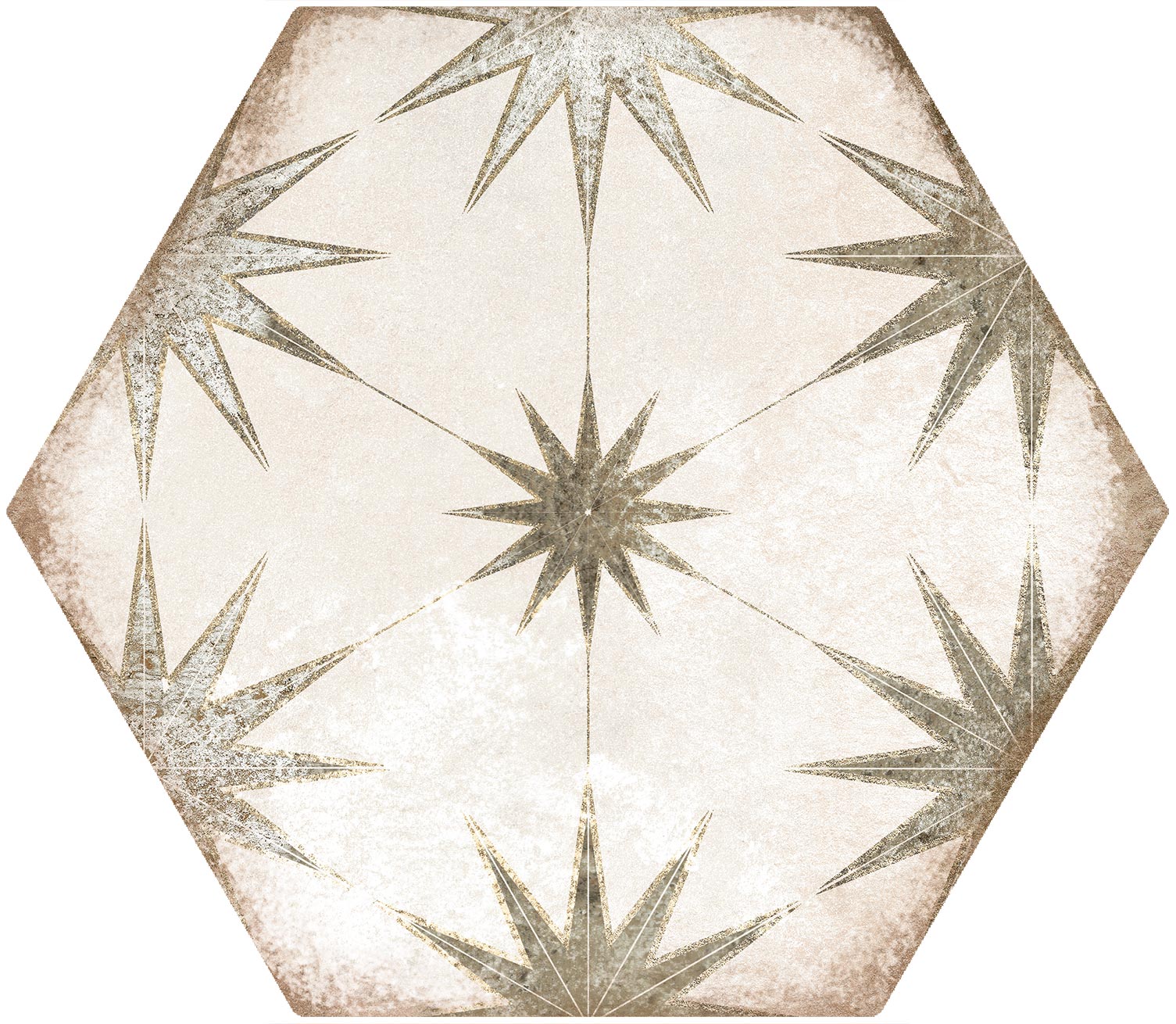 Antique Hex Taupe Décor tile from The Tile Distro